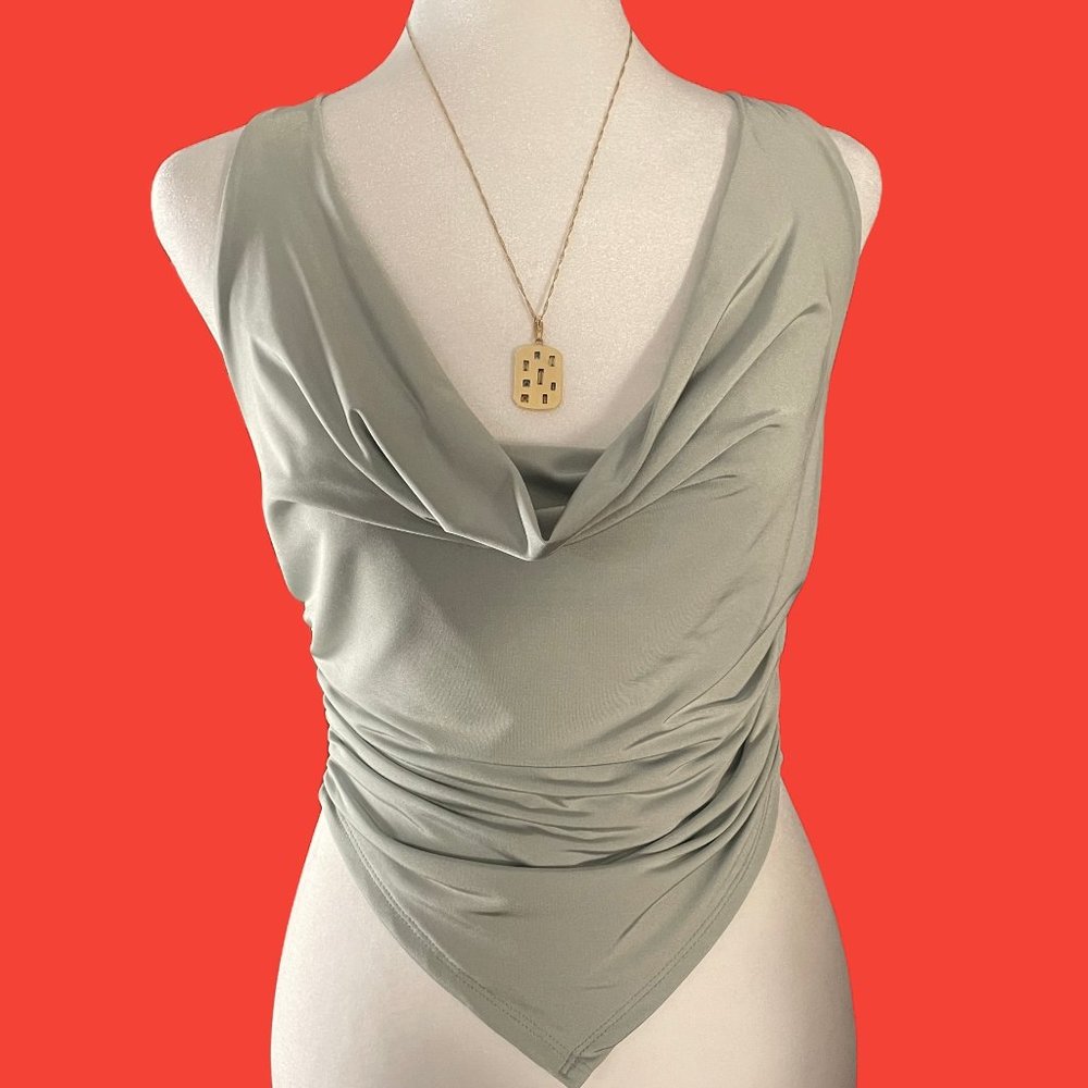 AMABLE Women's Cowl Neck Sleeveless Blouse